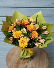 Букет цветов из:  Альстромерии и Розы в Данково