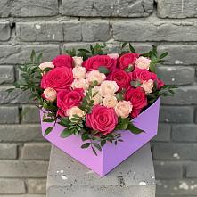 Цветочная композиция из Розы в коробке в Данково