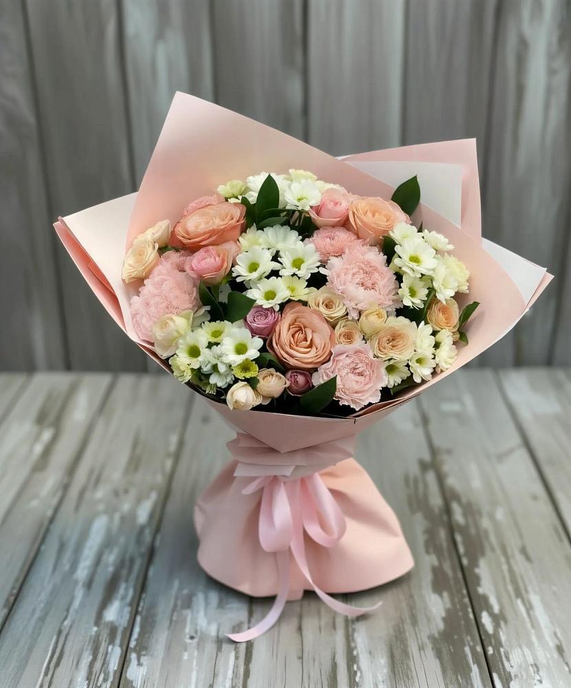 Букет цветов из: Гвоздики, Розы и Хризантемы в Данково