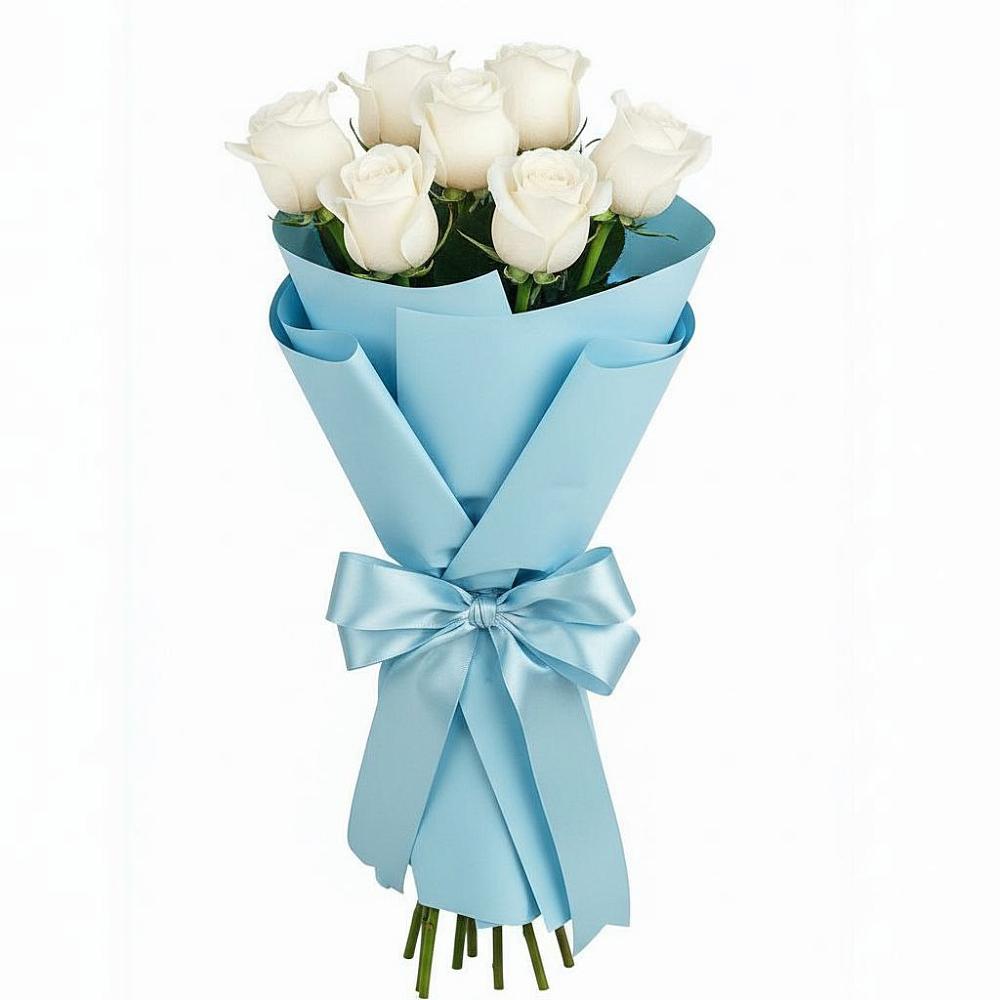 Букет 7 белых роз Проуд в Данково