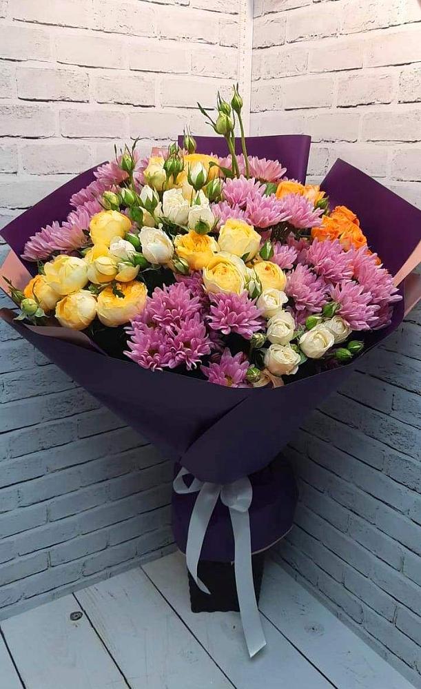 Букет цветов из: Хризантемы и Розы в Данково