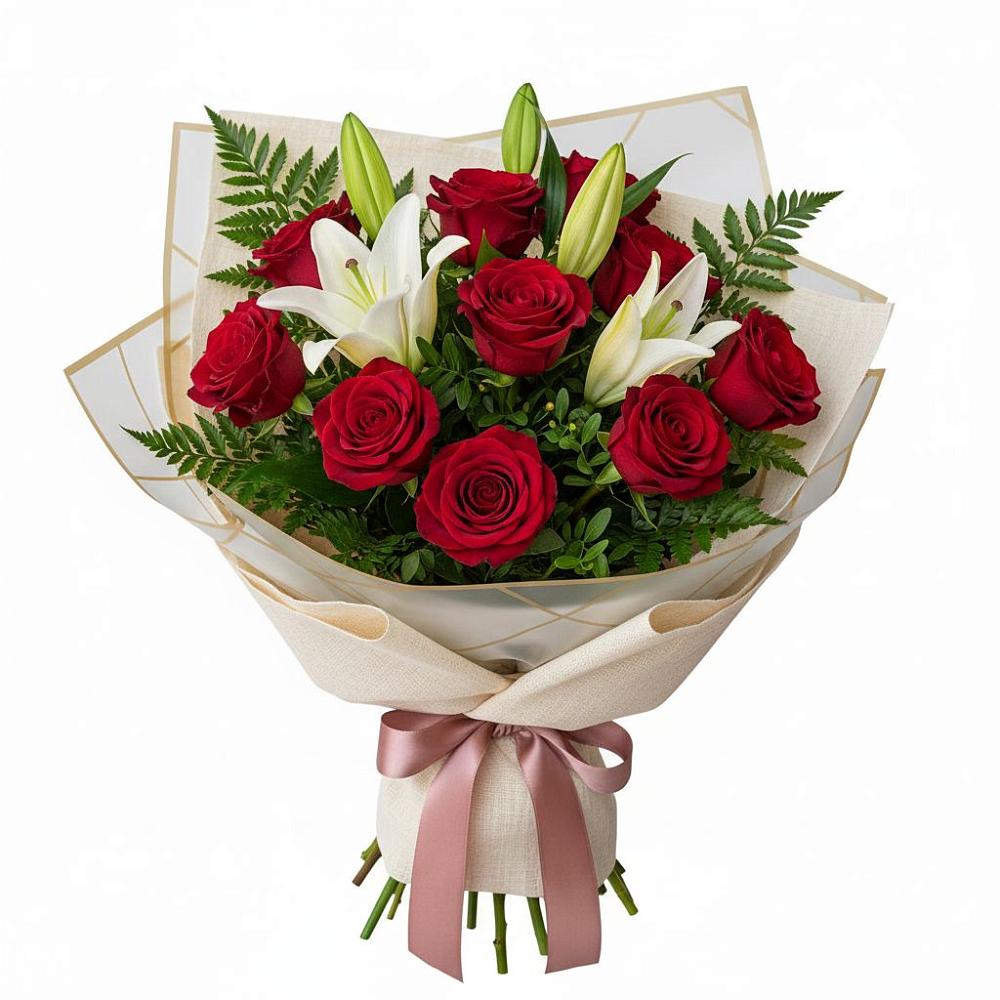 Букет цветов из: Лилии и Розы в Данково