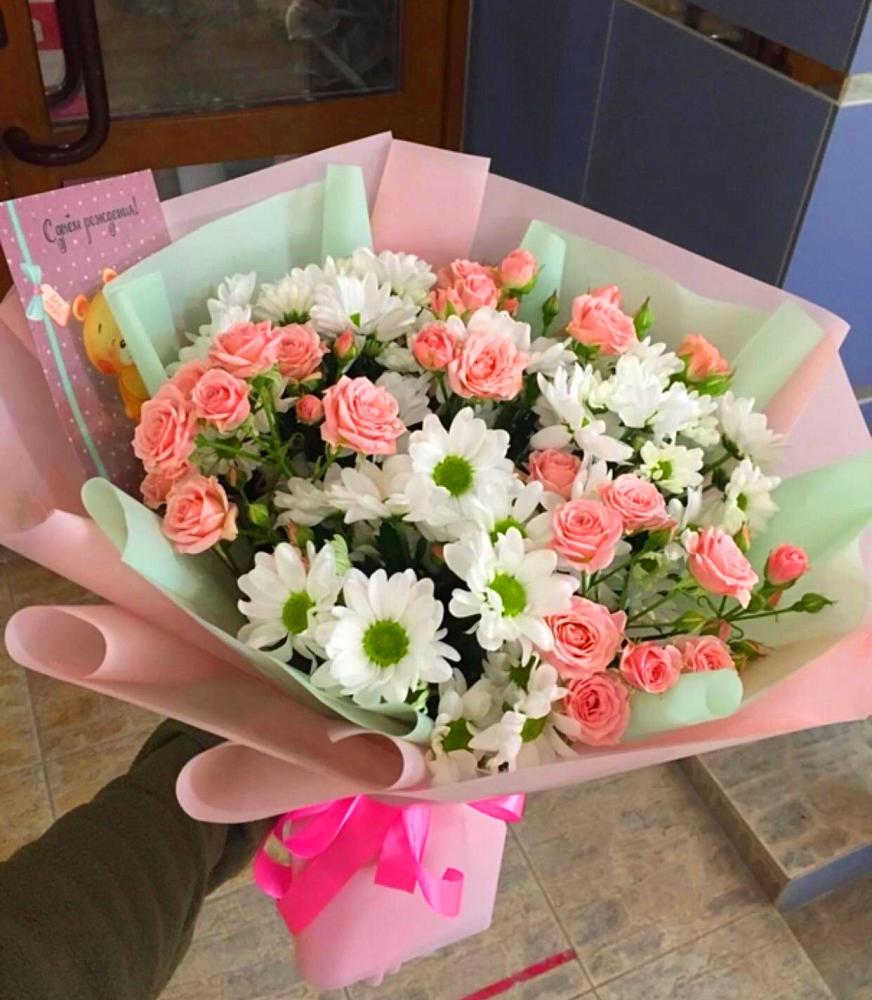 Букет цветов из: Розы и Хризантемы в Данково