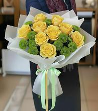 Букет цветов из:  Хризантемы и Розы в Данково