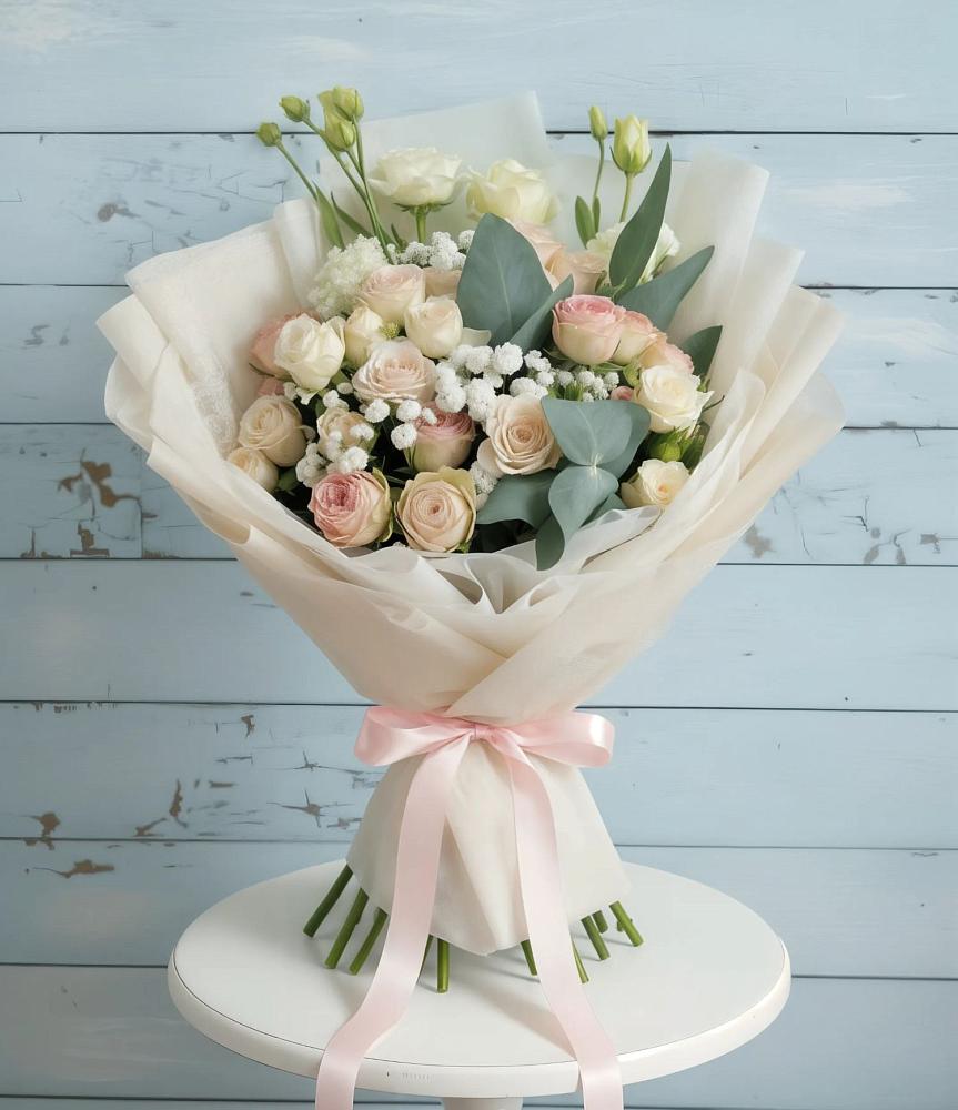 Букет цветов из: Розы и Лизиантусы в Данково