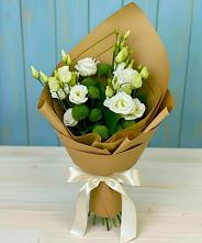 Букет цветов из:  Хризантемы и Лизиантусы #REPLACE_PRED# Данково