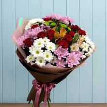 Букет цветов из:  Розы, Хризантемы и Альстромерии в Данково