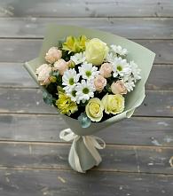 Букет цветов из:  Альстромерии, Розы и Хризантемы в Данково